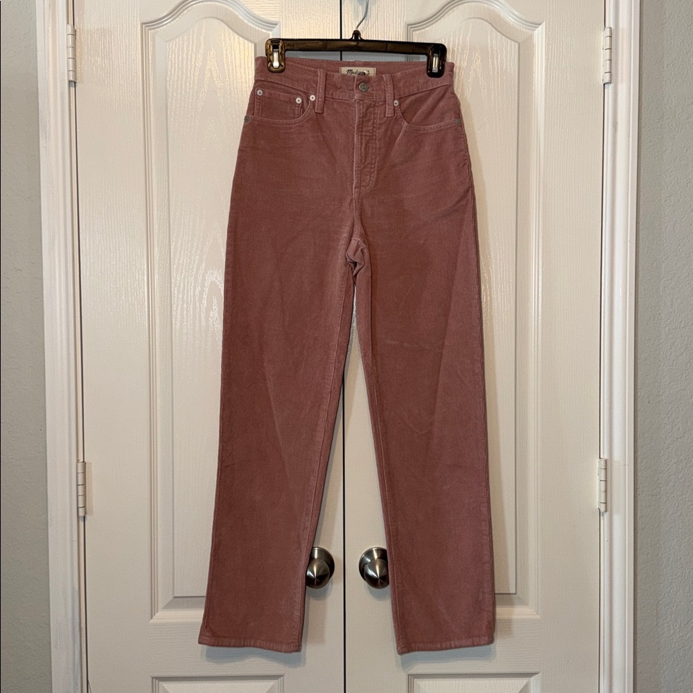 Madewell The Perfect Vintage Straight Jeans Corduroy Size 24 Sand Pink - Picture 1 of 14
